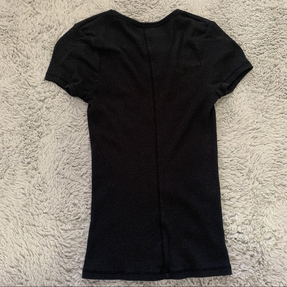 Urban Outfitters | Black V Neck Shirt - Picture 3 of 4